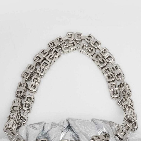 Givenchy Metallic Silver Leather 4G Mini Kenny Bag - Picture 6 of 10